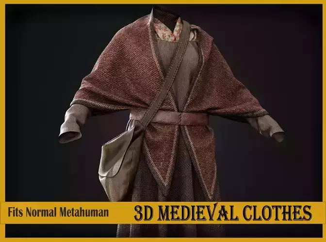 3D medieval female dress 3D model