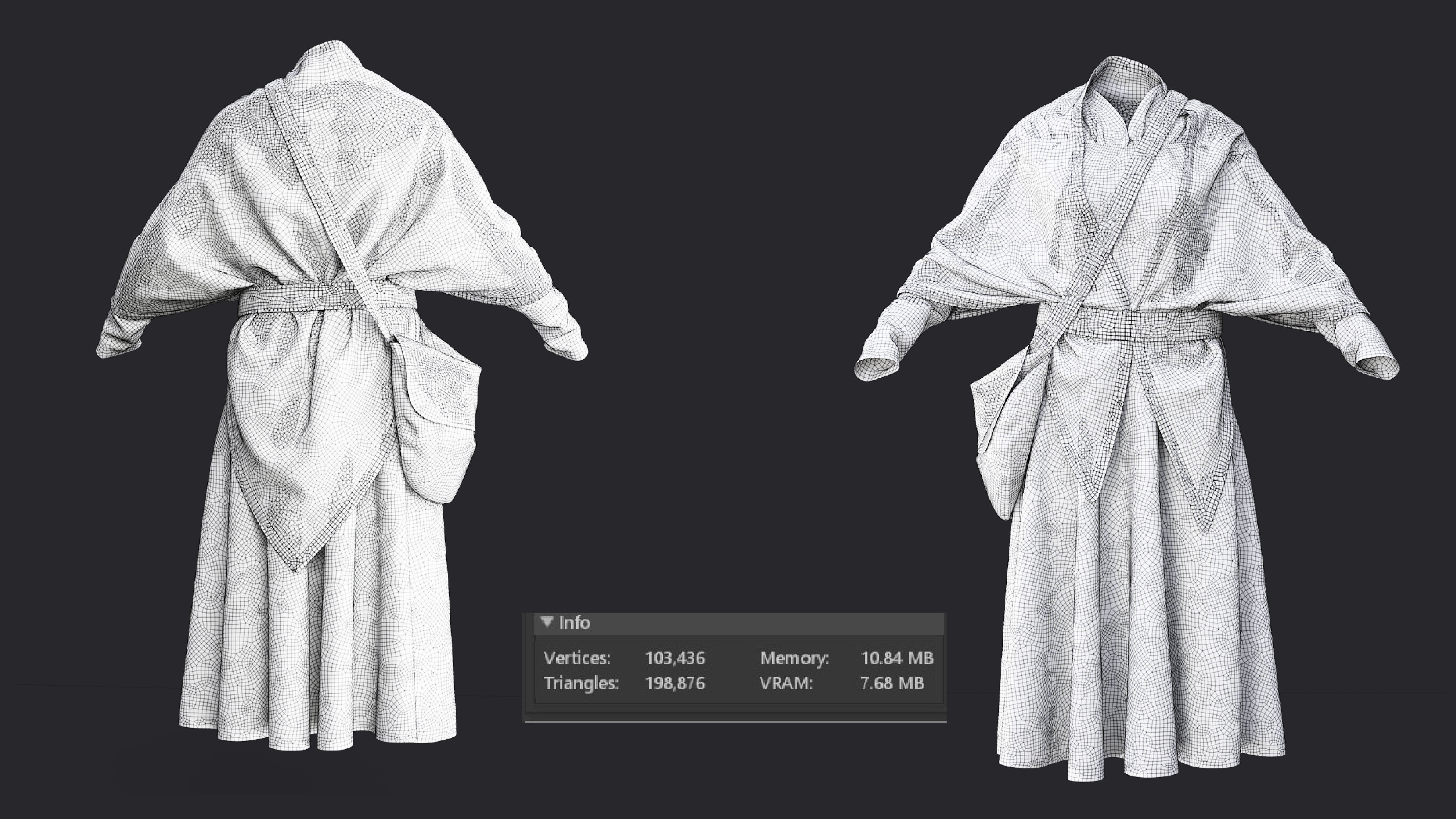 3D medieval female dress 3D model_4