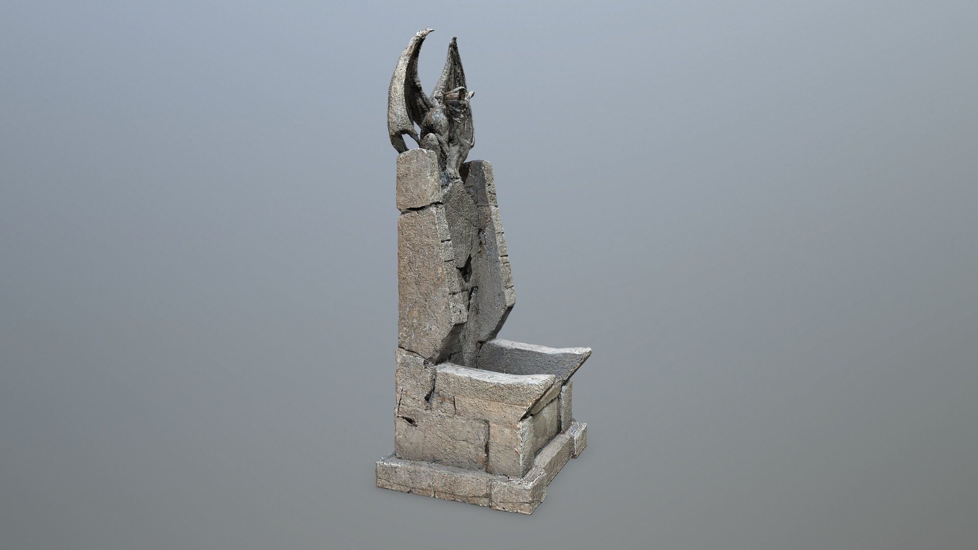 Devil Stone Throne Low-poly 3D model_9