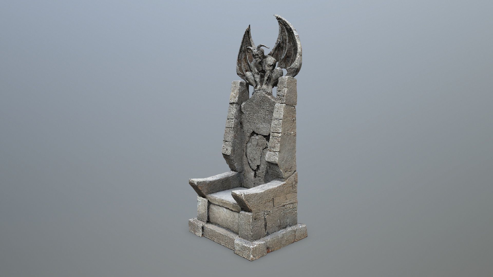 Devil Stone Throne Low-poly 3D model_4