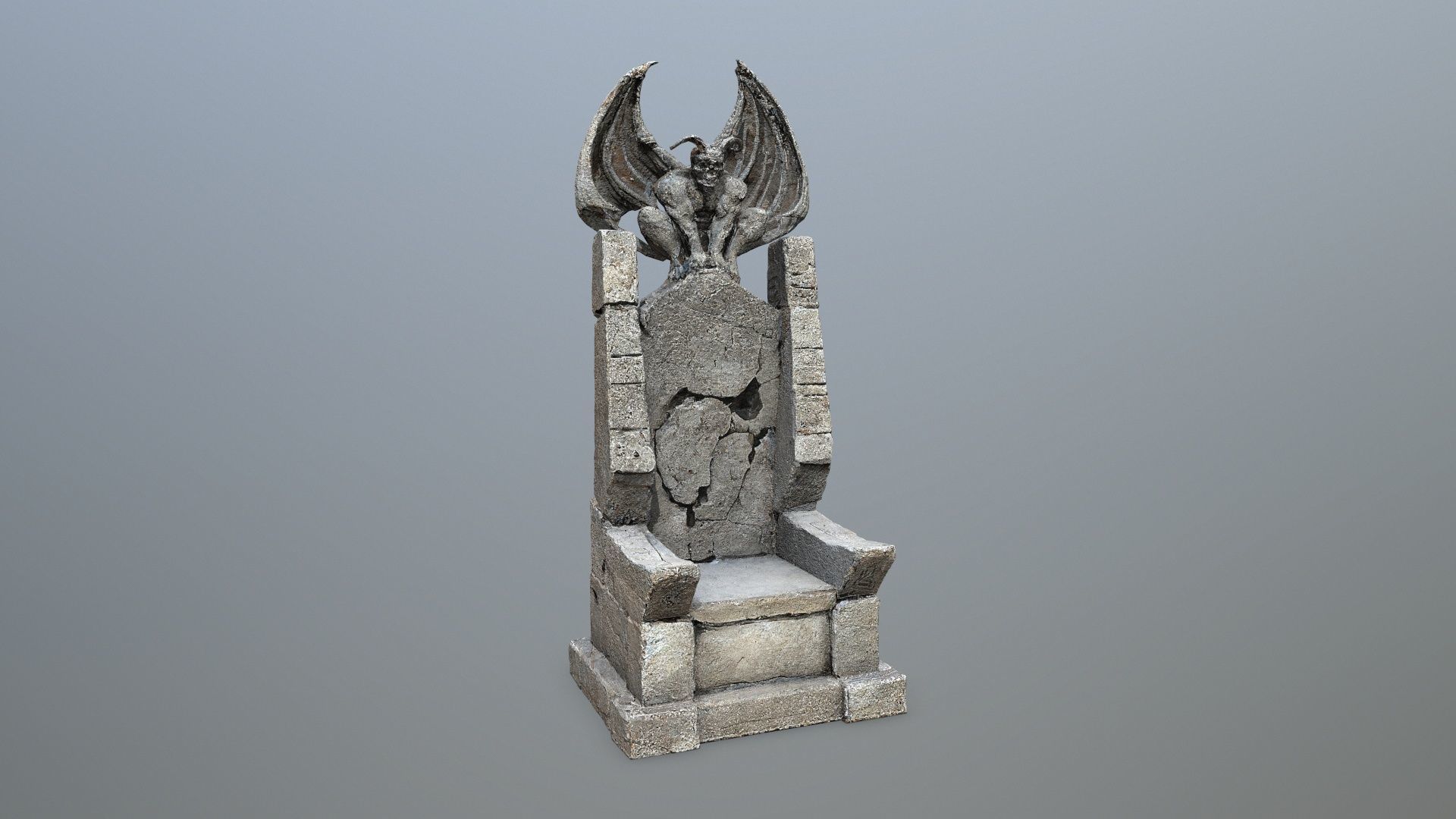 Devil Stone Throne Low-poly 3D model_10
