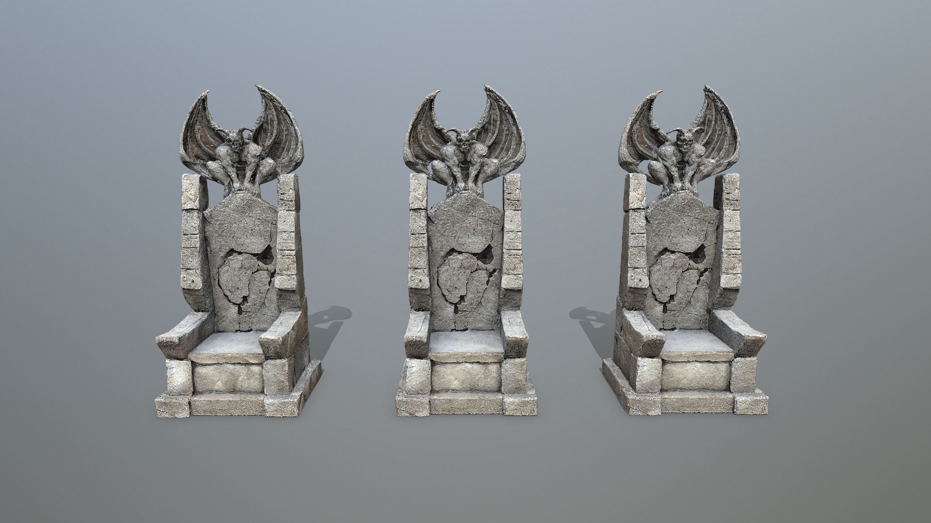 Devil Stone Throne Low-poly 3D model_11