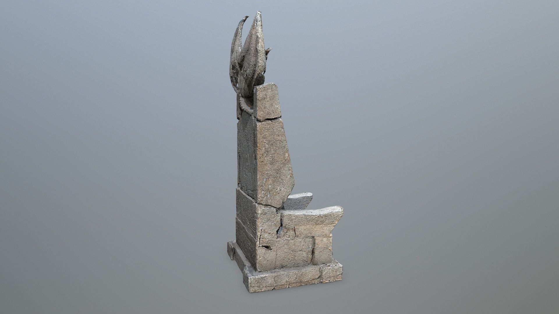 Devil Stone Throne Low-poly 3D model_8