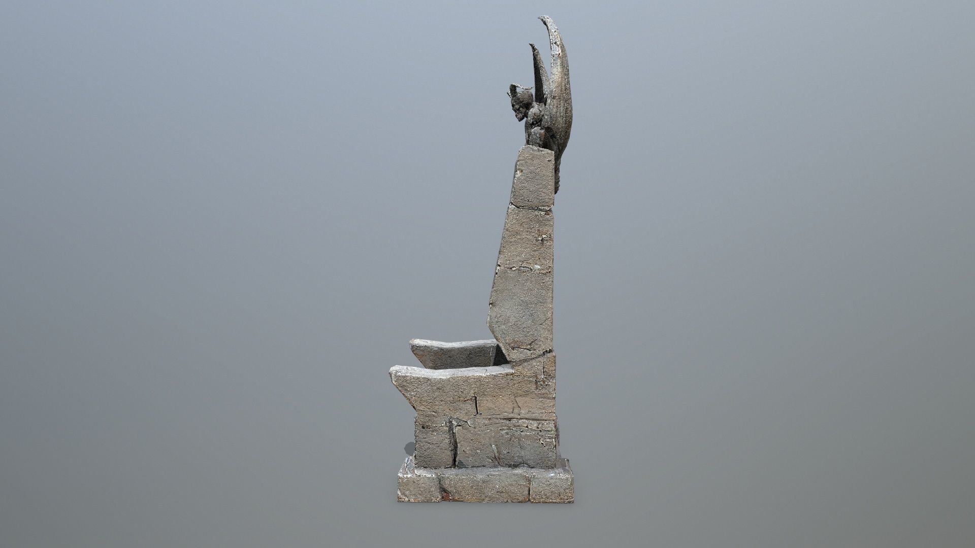 Devil Stone Throne Low-poly 3D model_5