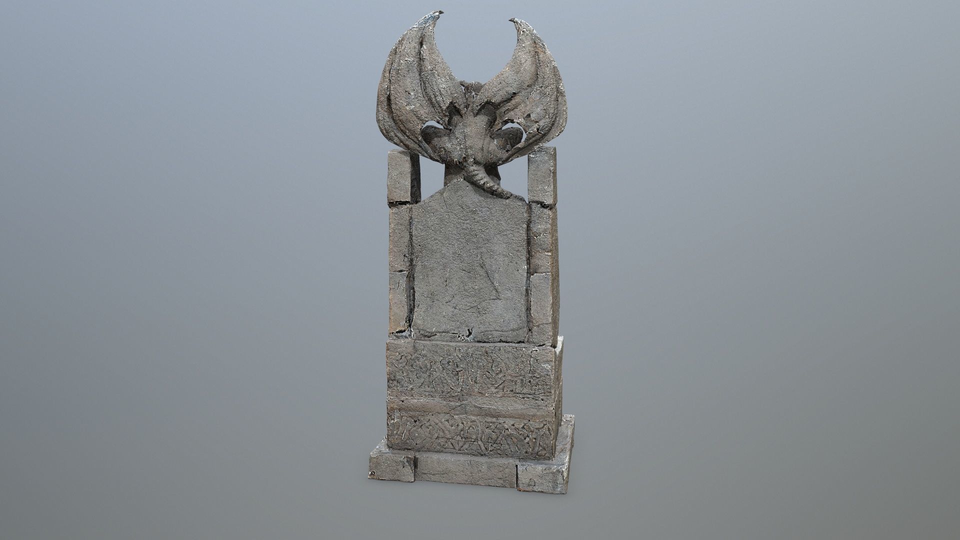 Devil Stone Throne Low-poly 3D model_7