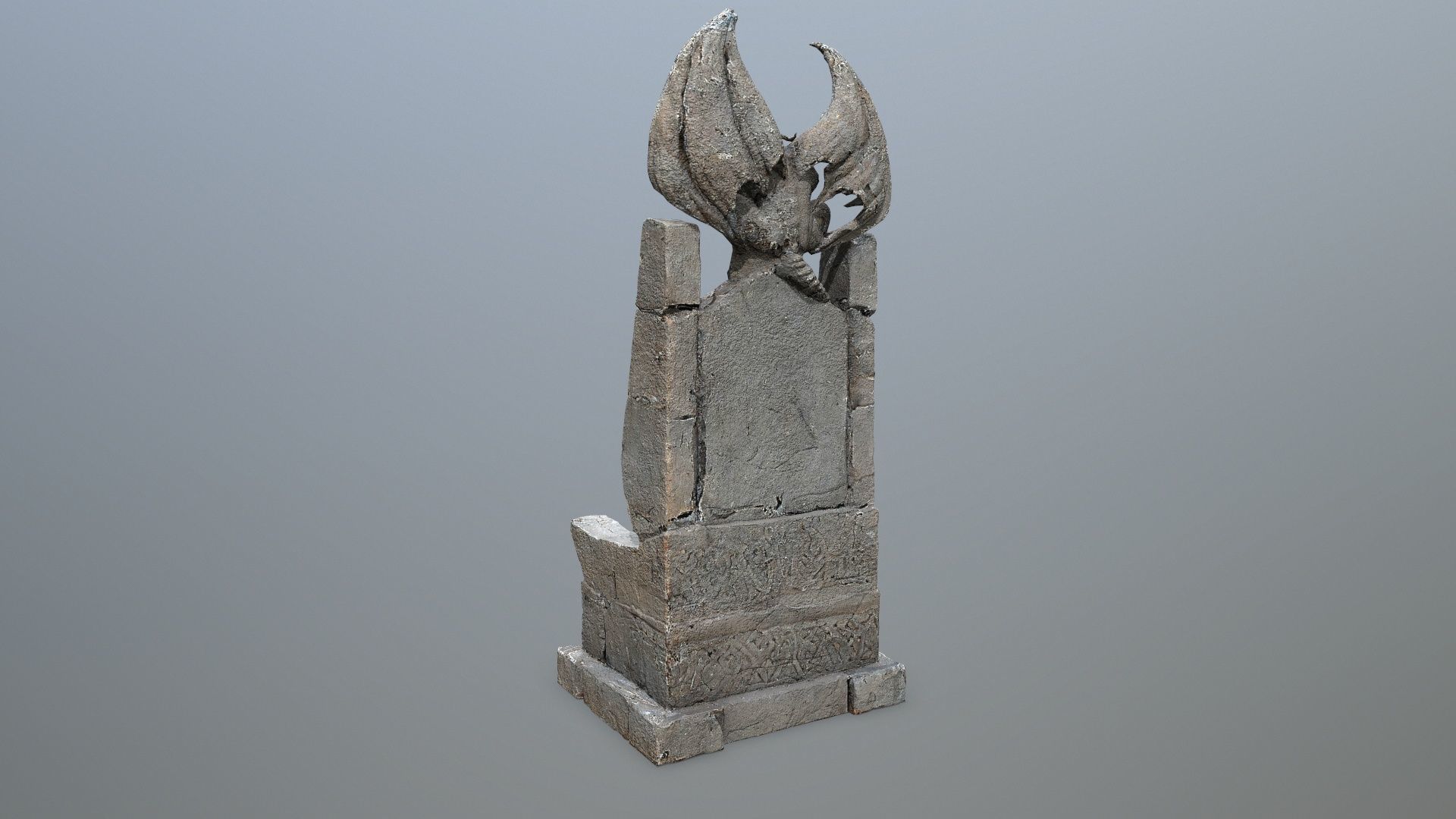 Devil Stone Throne Low-poly 3D model_6