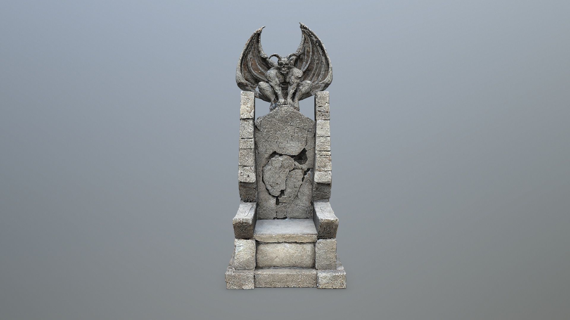 Devil Stone Throne Low-poly 3D model_3