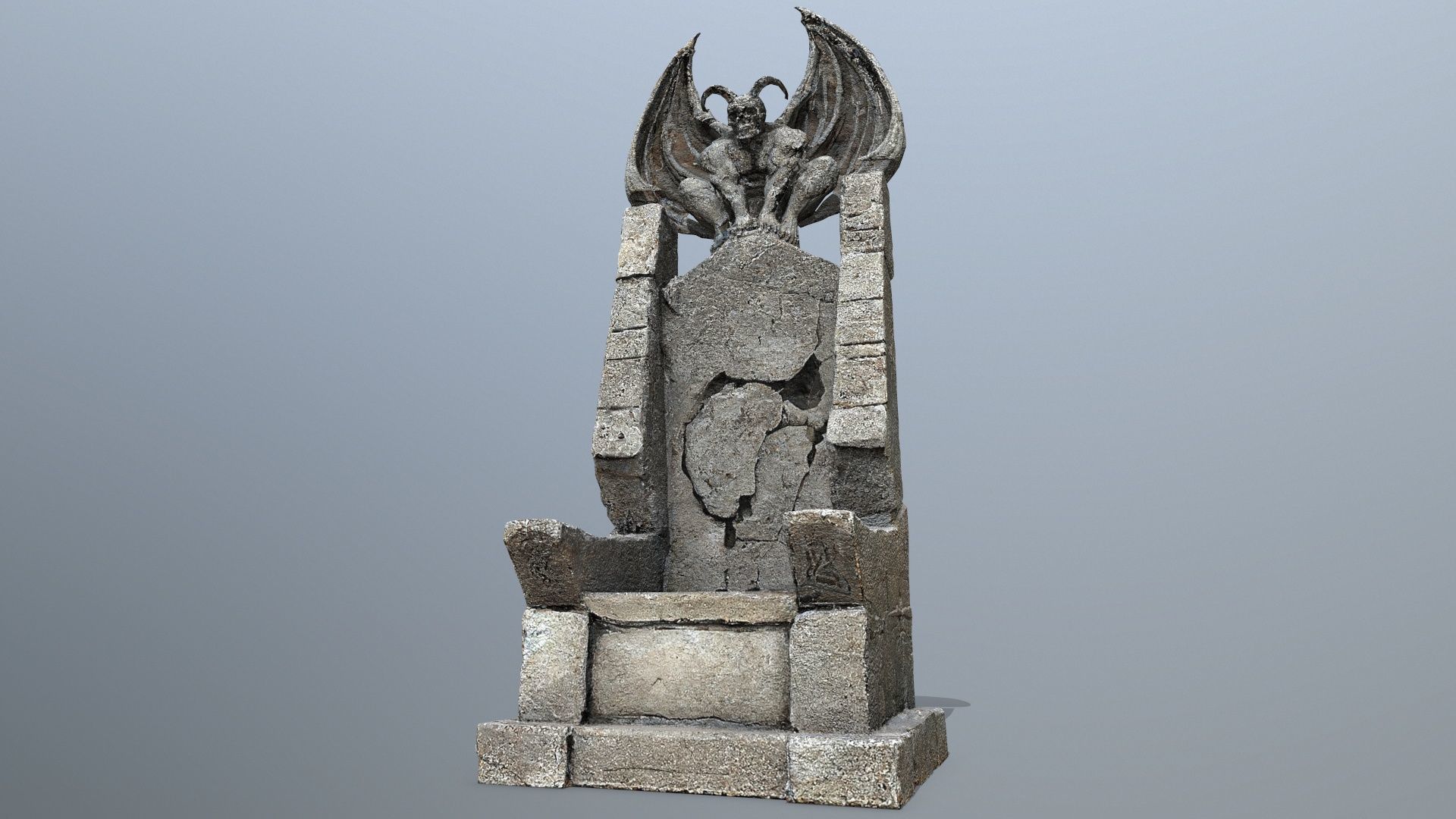 Devil Stone Throne Low-poly 3D model_1