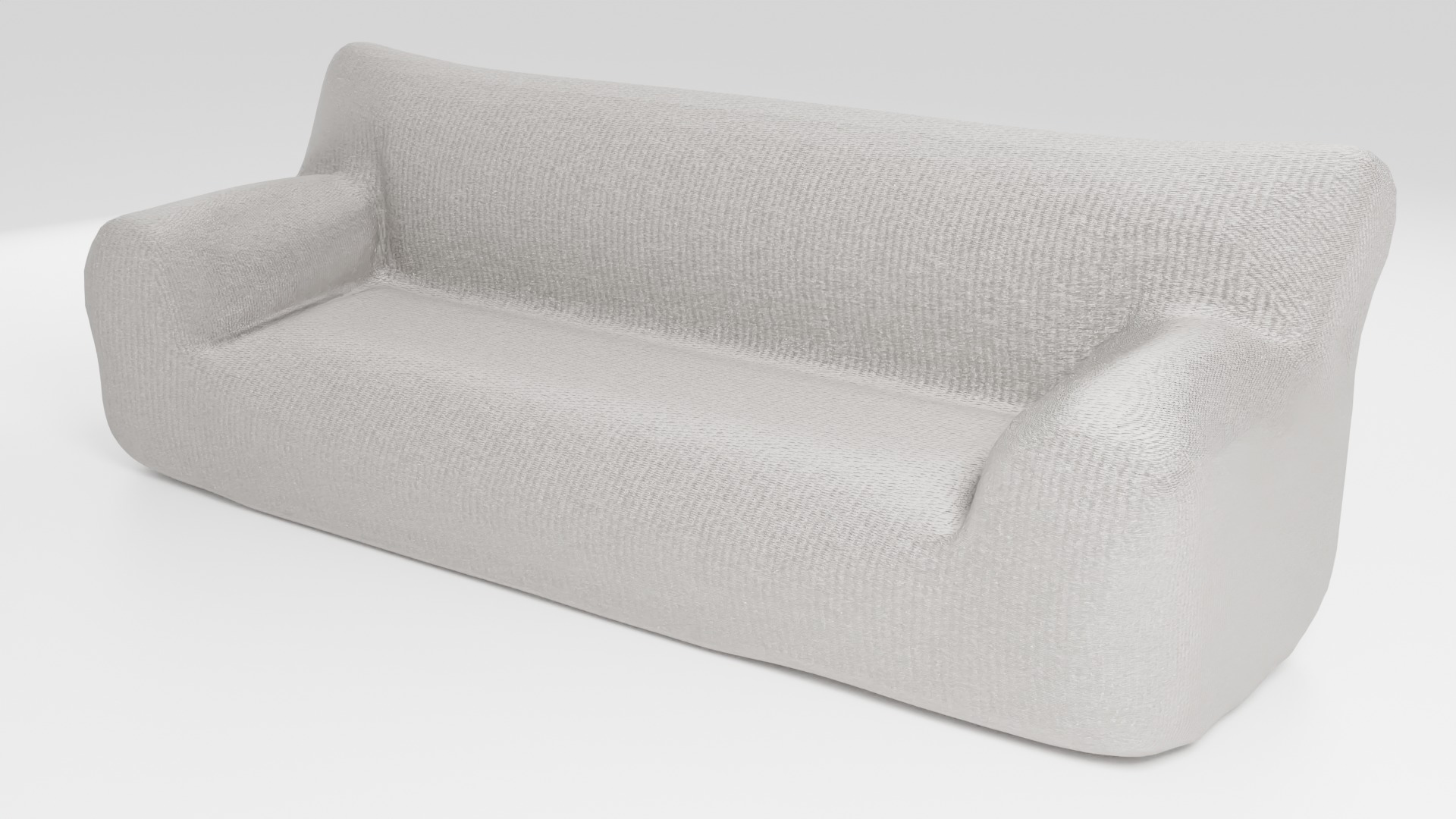 Stylish sofa in light colors with a unique design 3D model_4