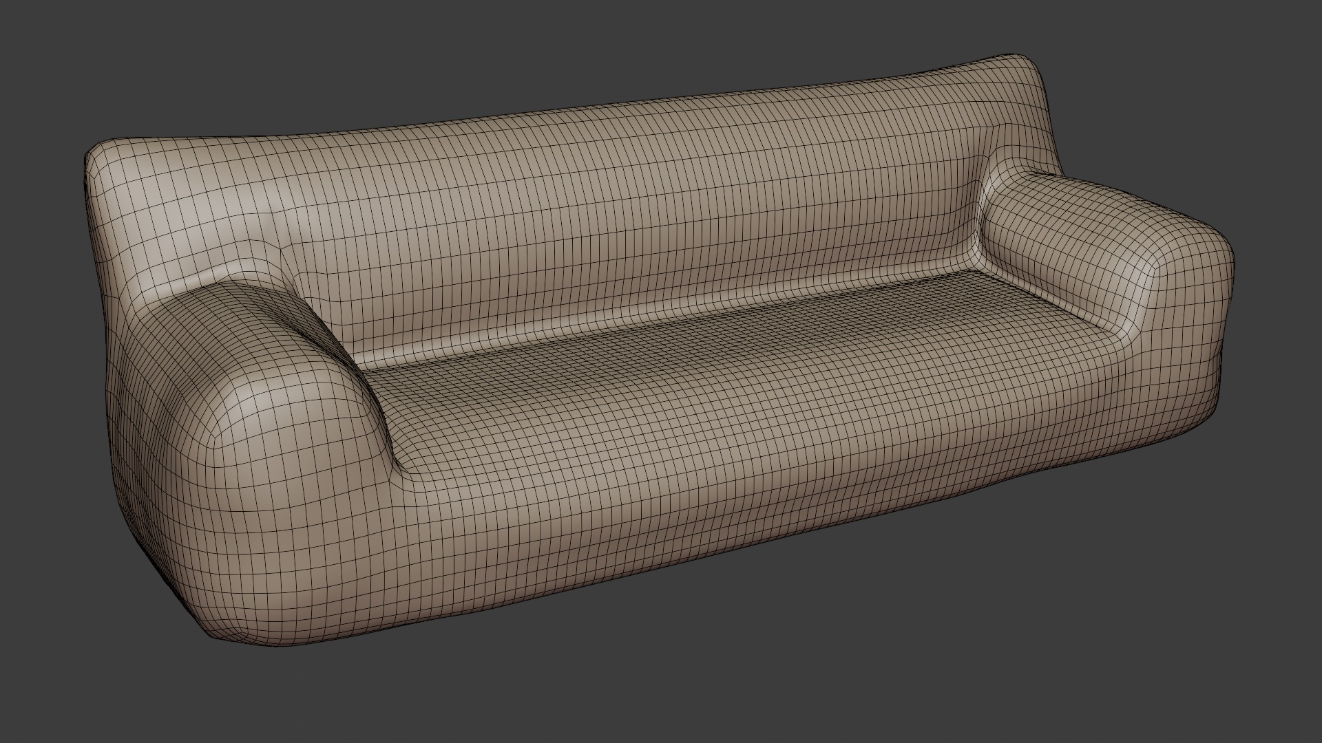 Stylish sofa in light colors with a unique design 3D model_6