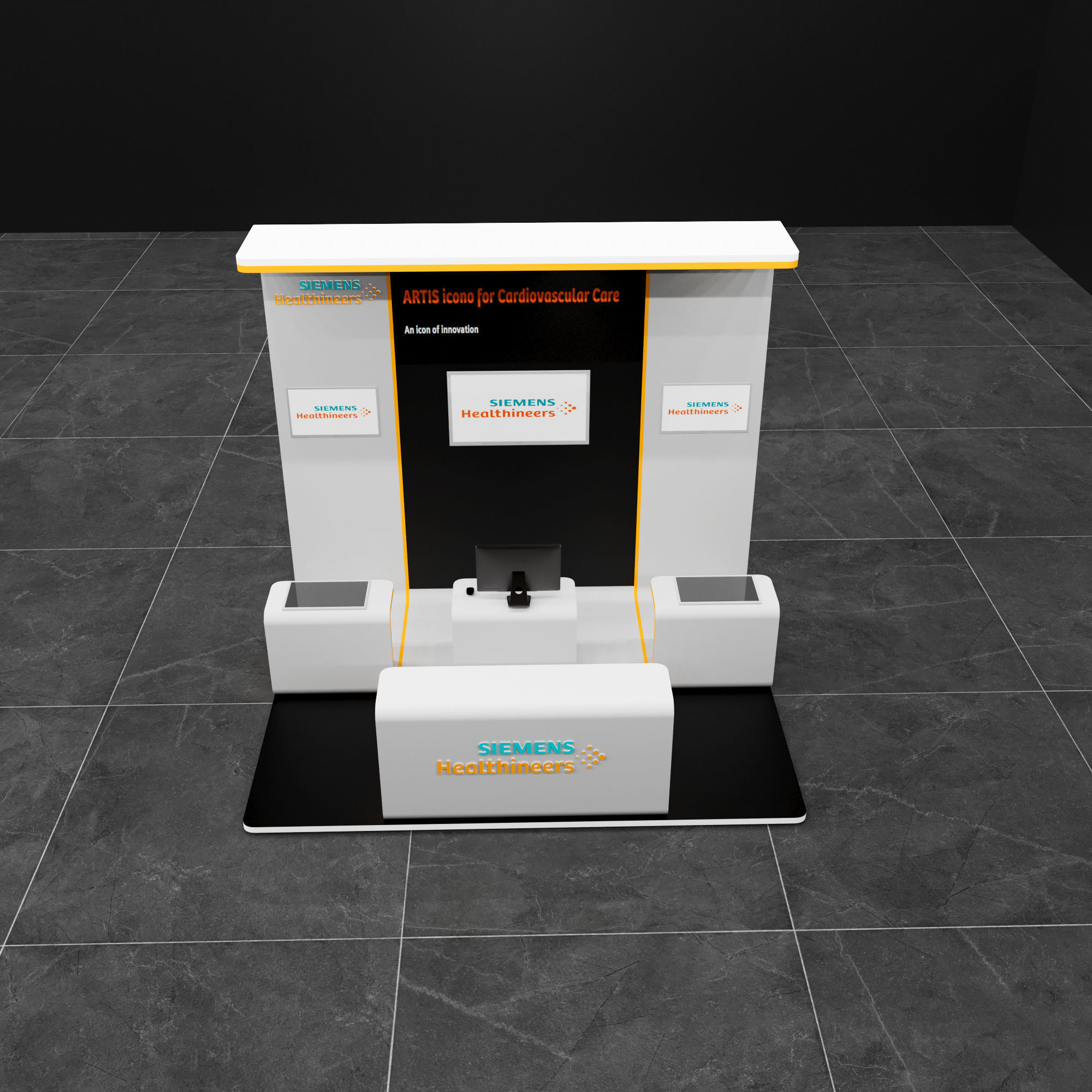 booth 3x4 3D model_3