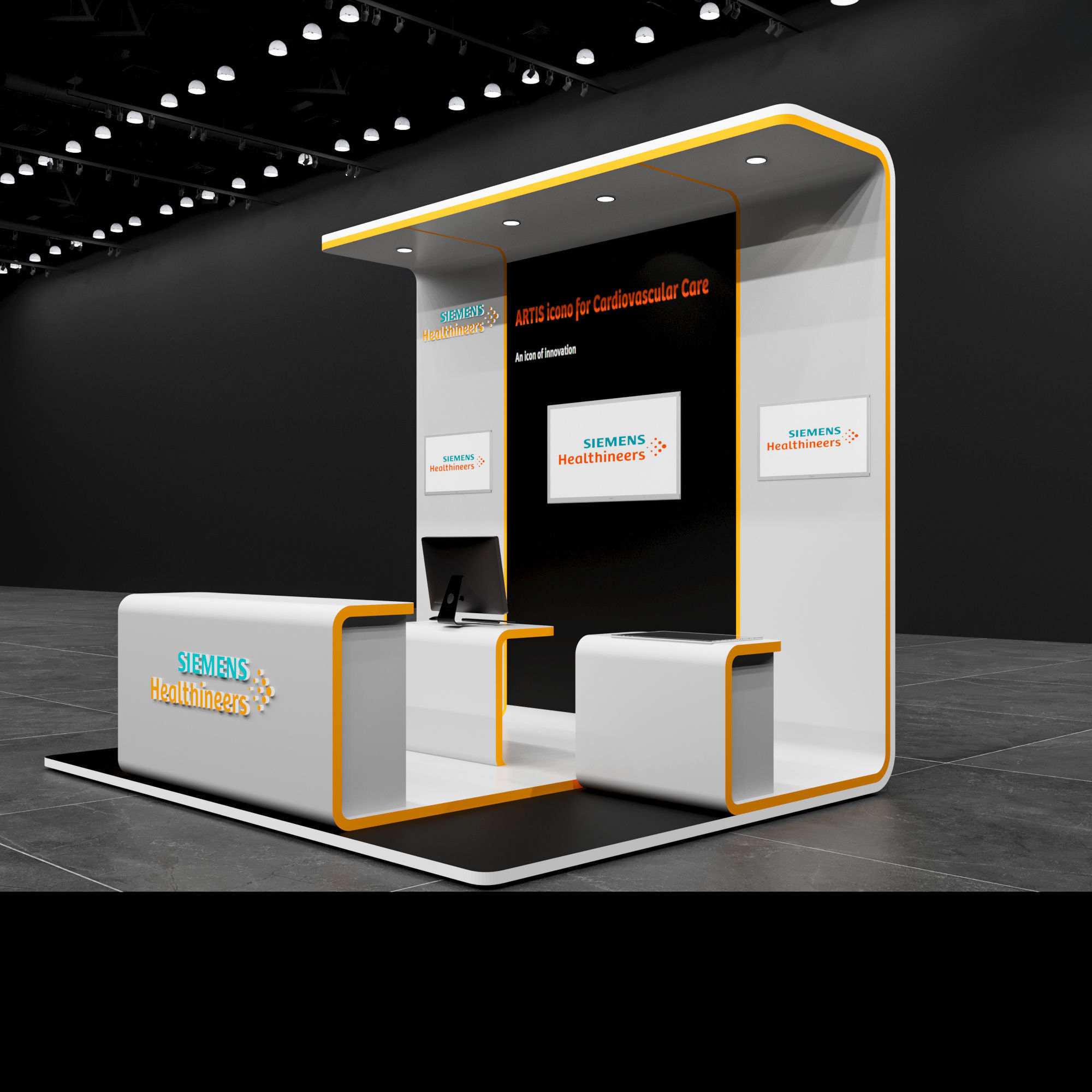booth 3x4 3D model_2