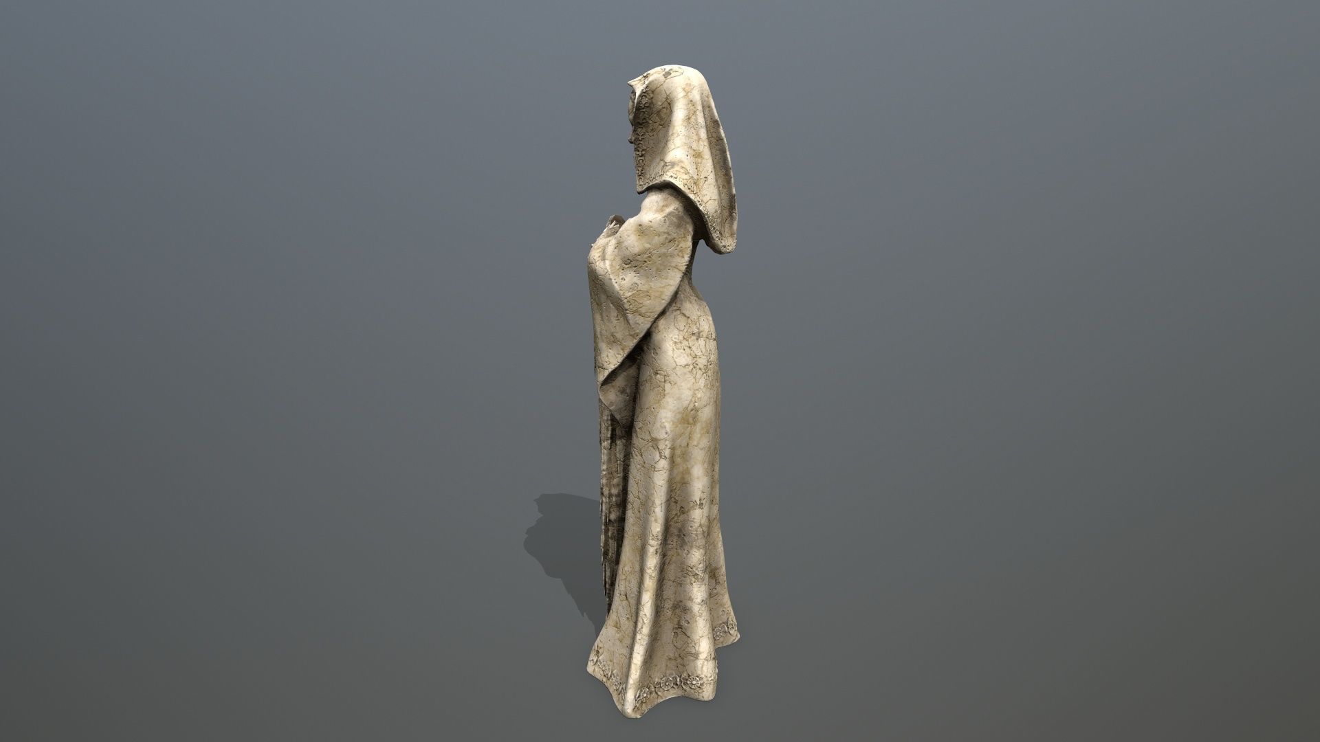 woman statue Low-poly 3D model_2