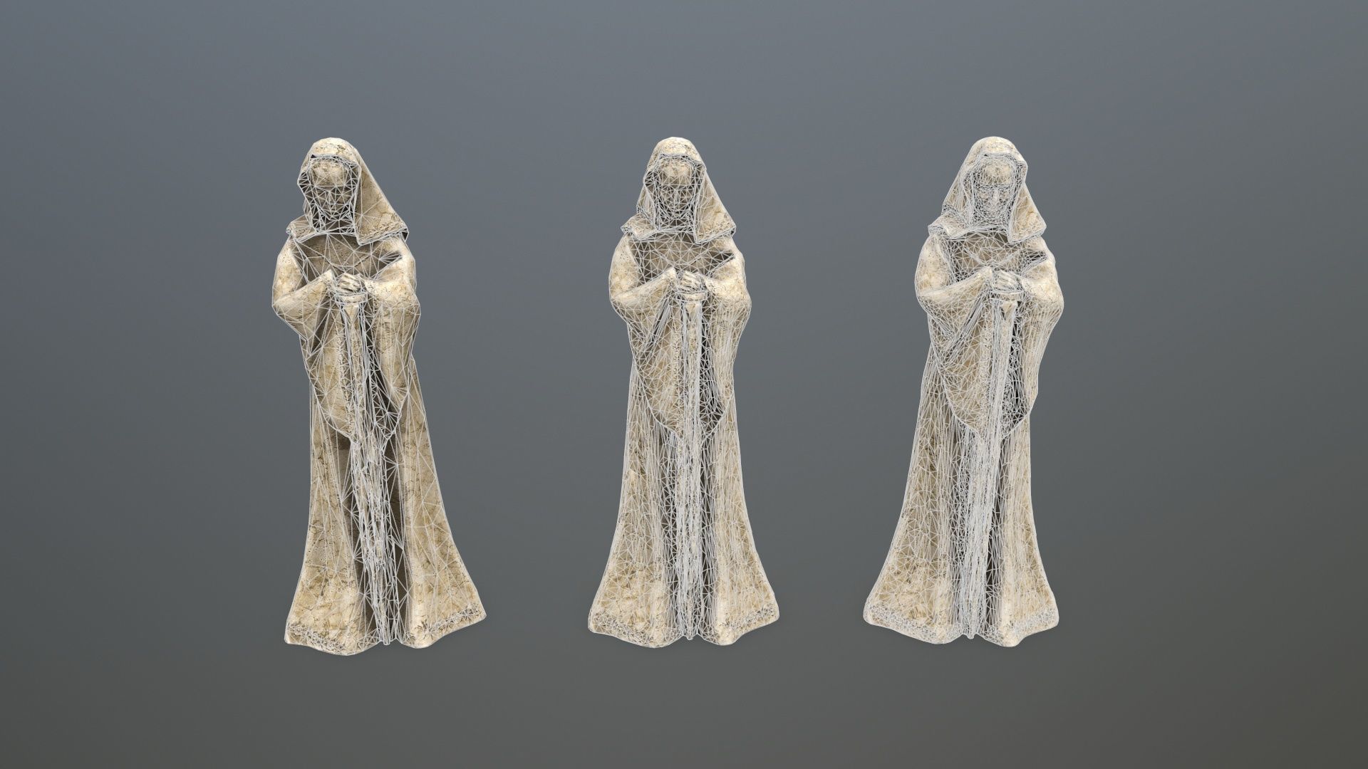 woman statue Low-poly 3D model_9