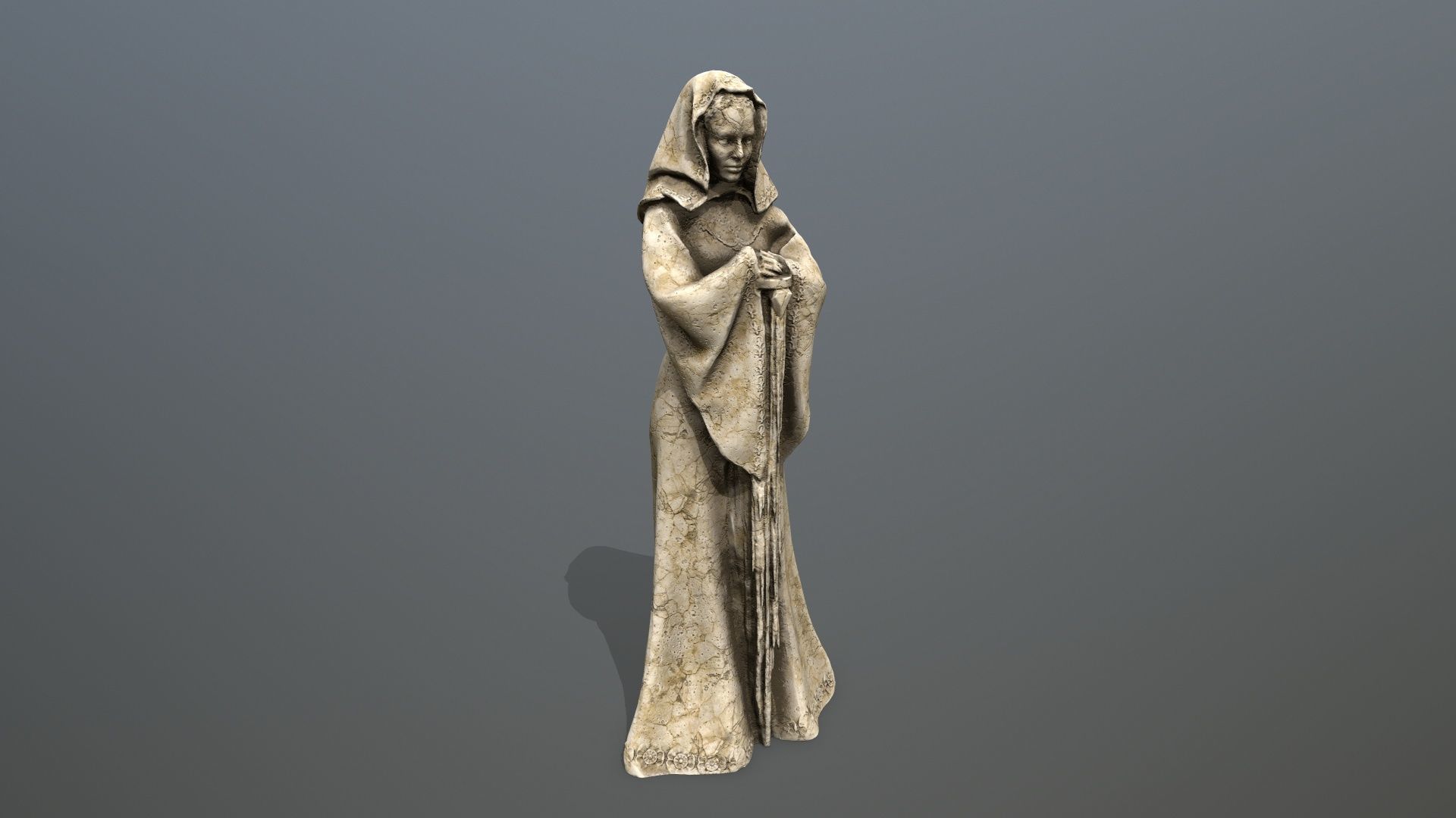woman statue Low-poly 3D model_6