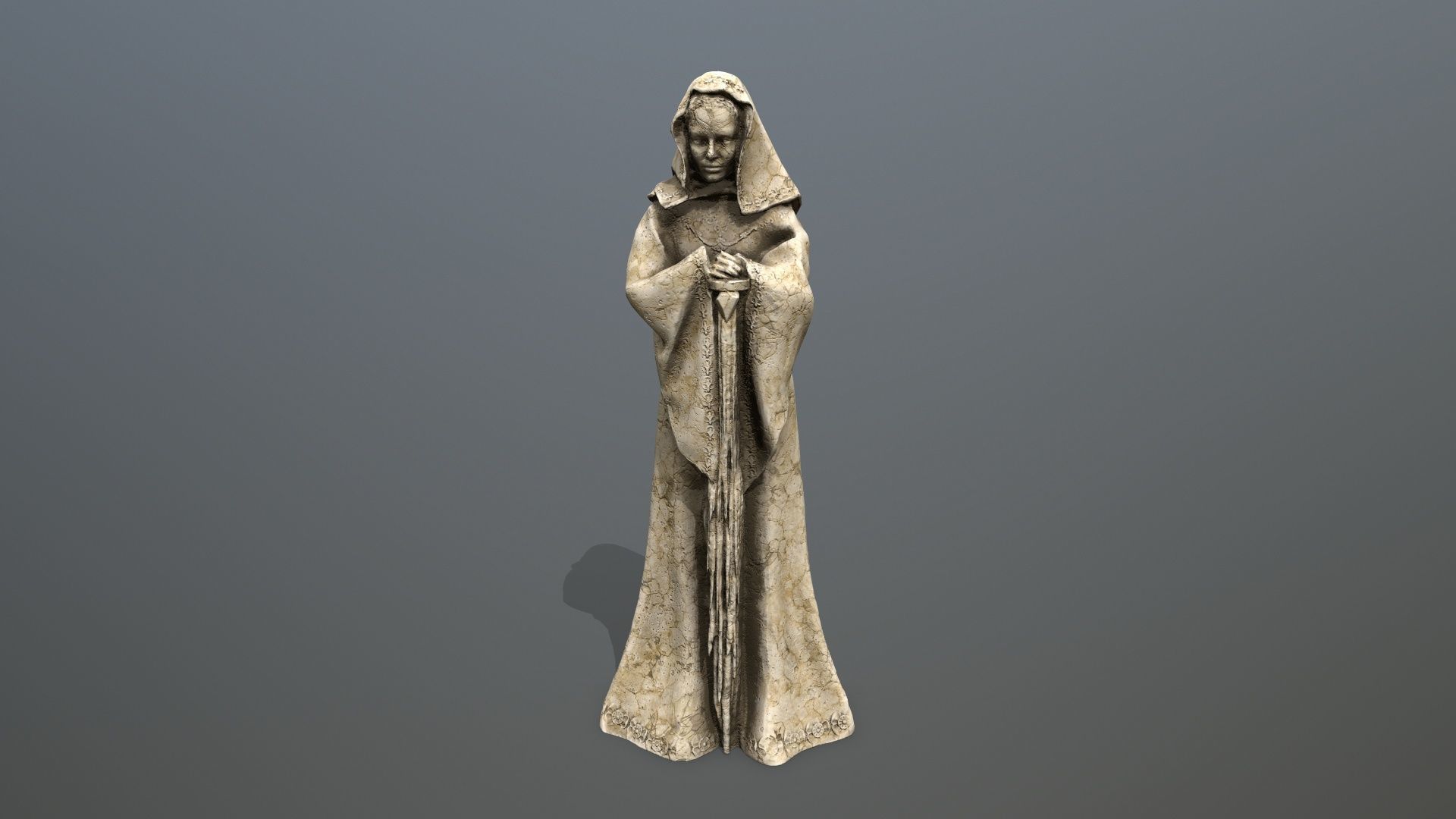 woman statue Low-poly 3D model_7
