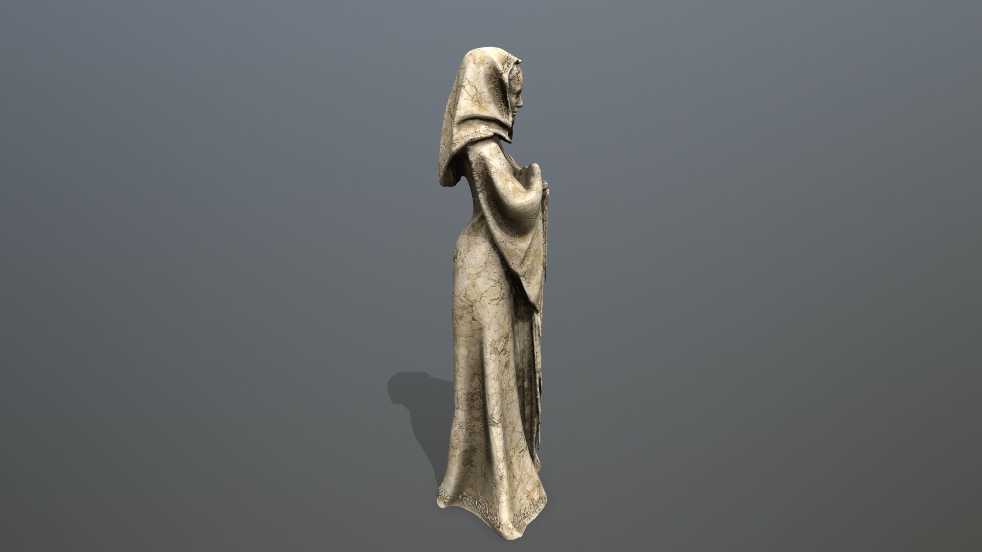 woman statue Low-poly 3D model_5