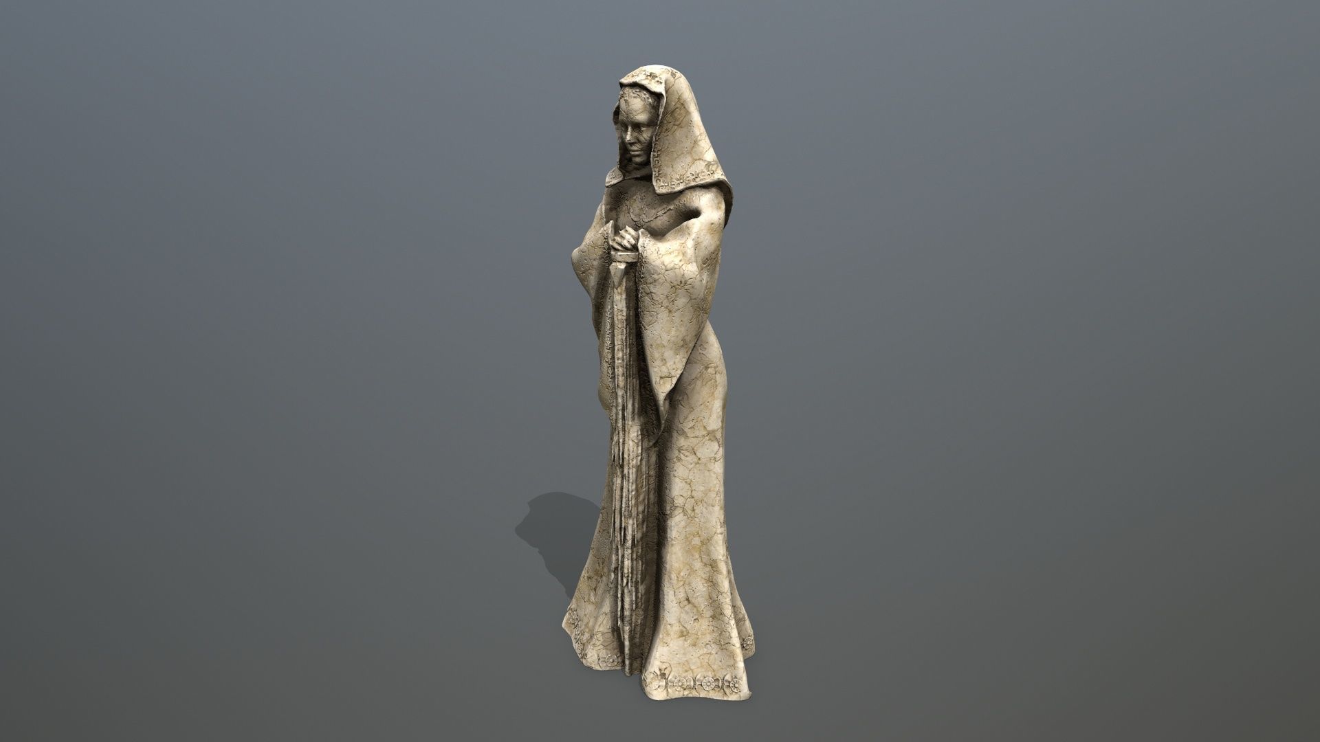 woman statue Low-poly 3D model_1