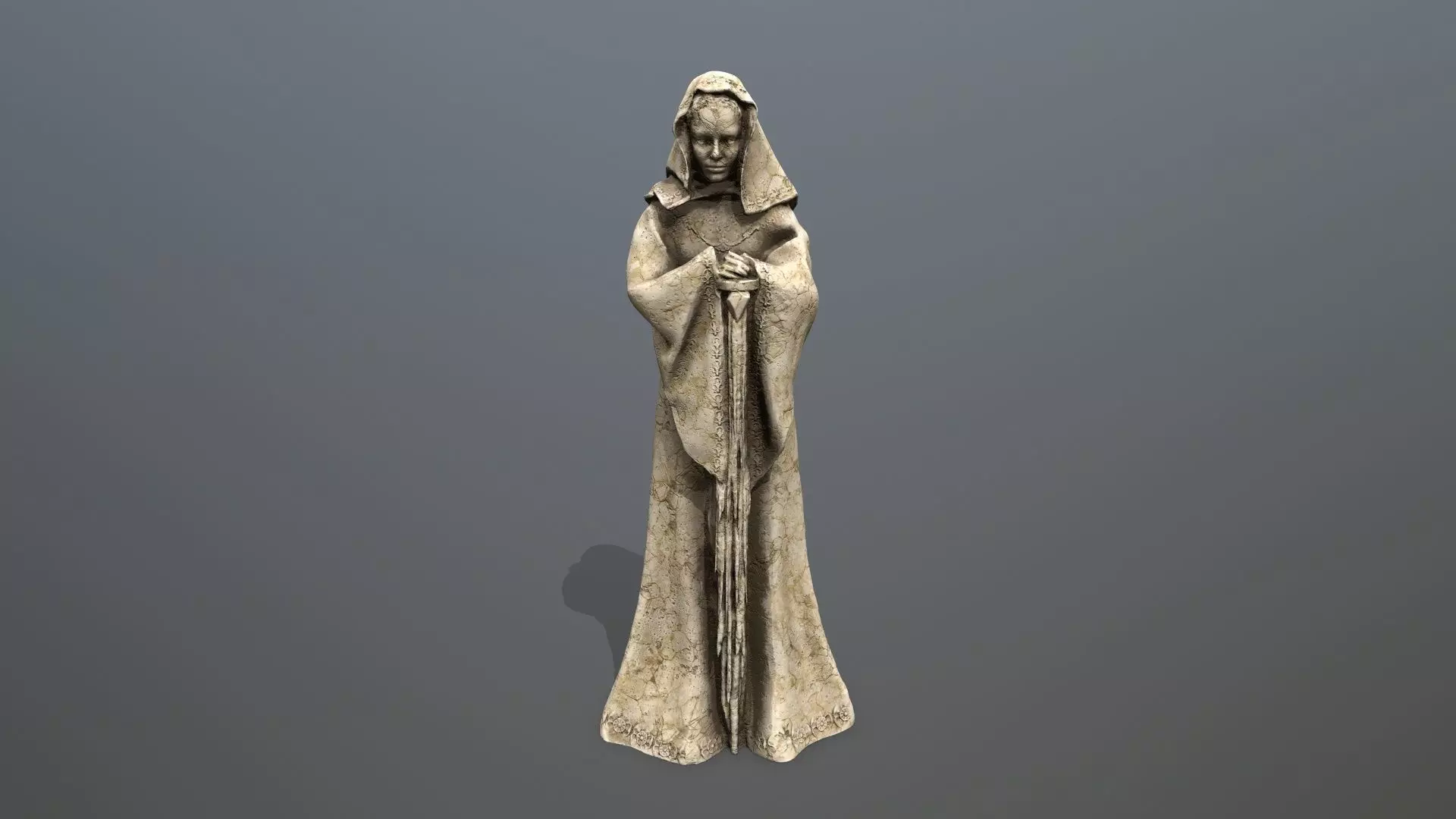 woman statue Low-poly 3D model_0