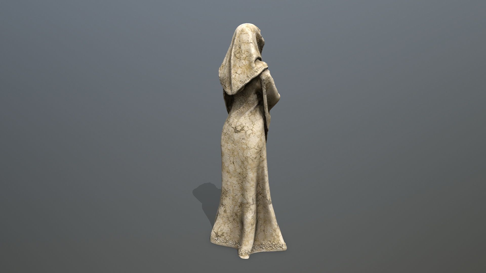 woman statue Low-poly 3D model_4
