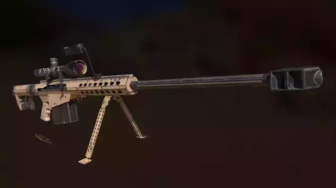 Barret M107 Desert damaged or clean 3D model