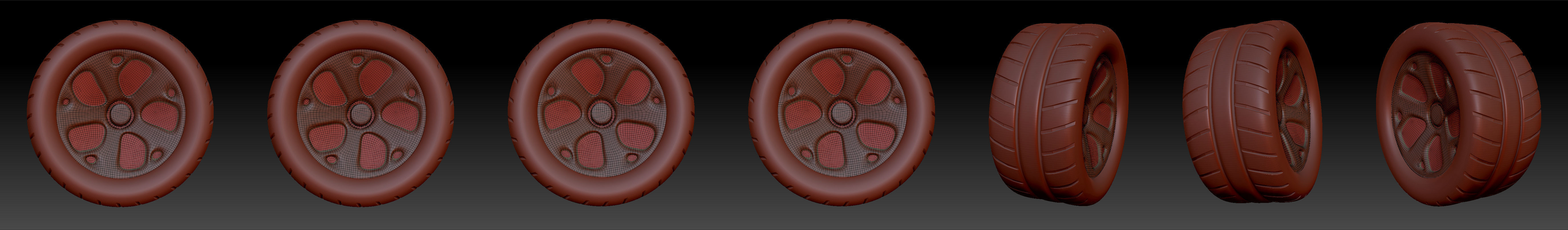 tyre model Low-poly 3D model_4