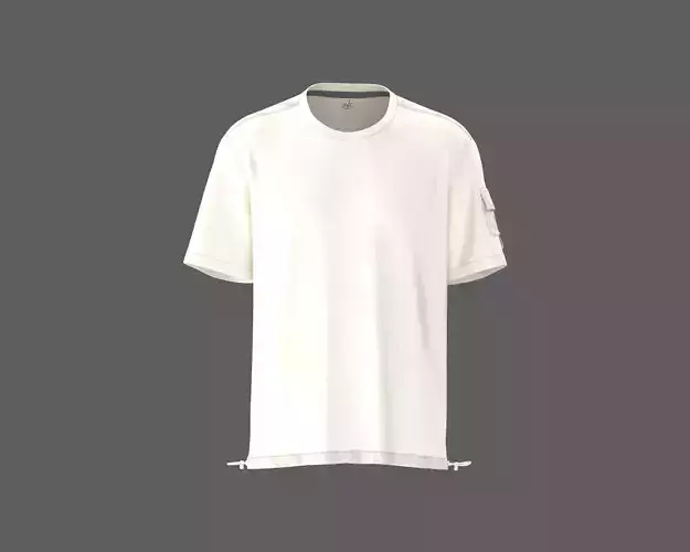 Mens t-shirt with flap pocket on sleeve 