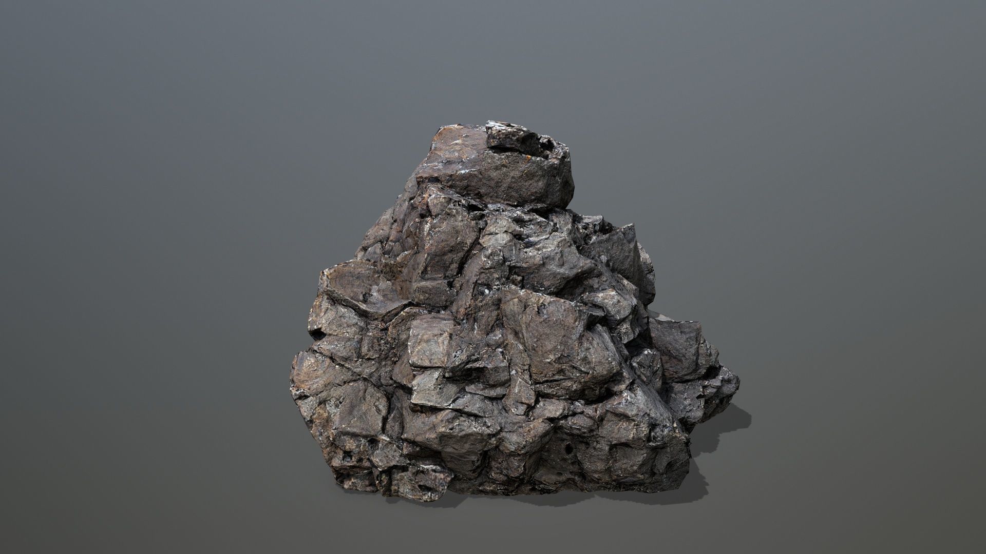 volcanic rocks Low-poly 3D model_2