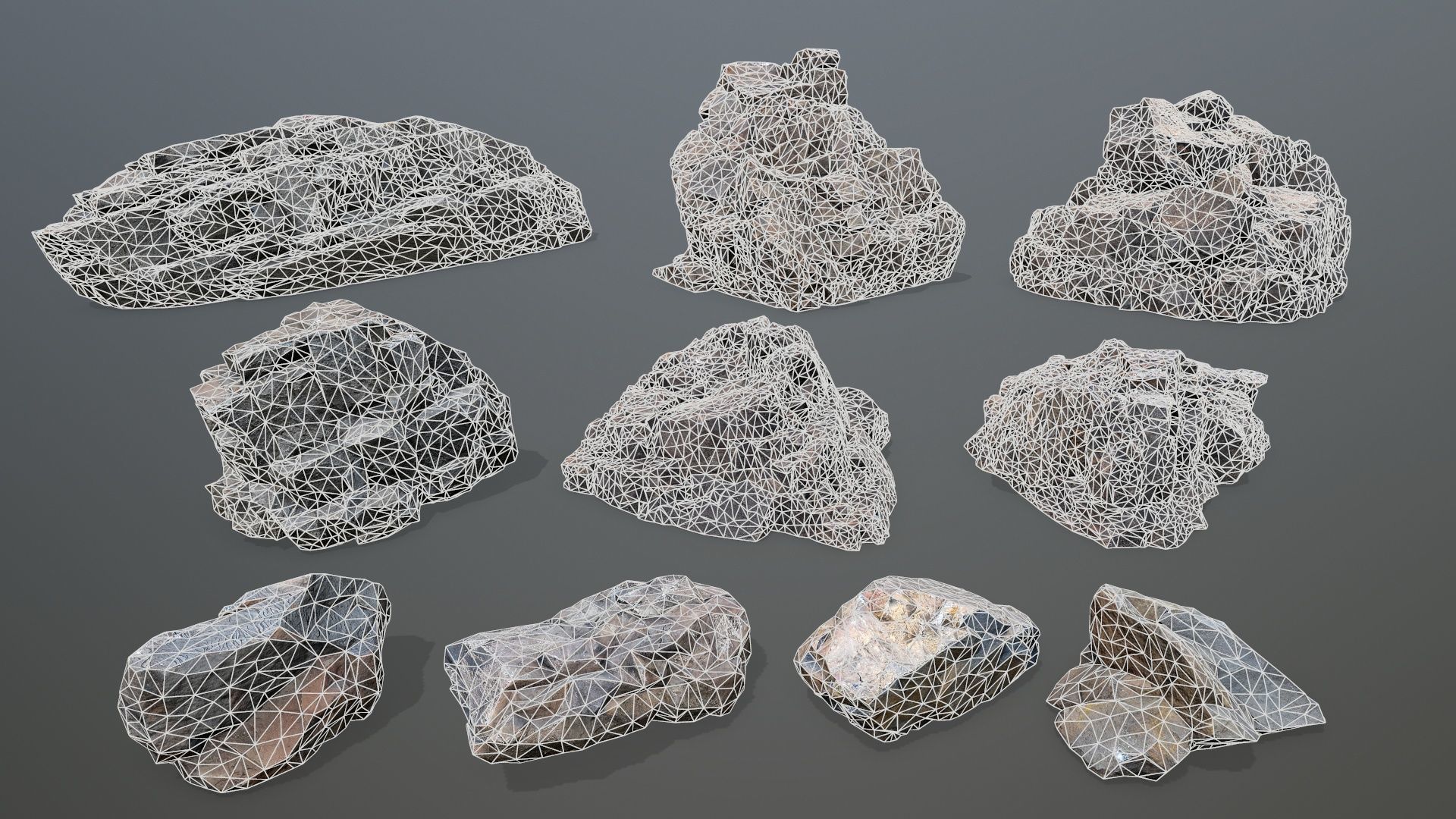 volcanic rocks Low-poly 3D model_21