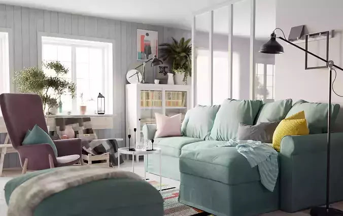 Scandinavian modern interior scene by IKEA
