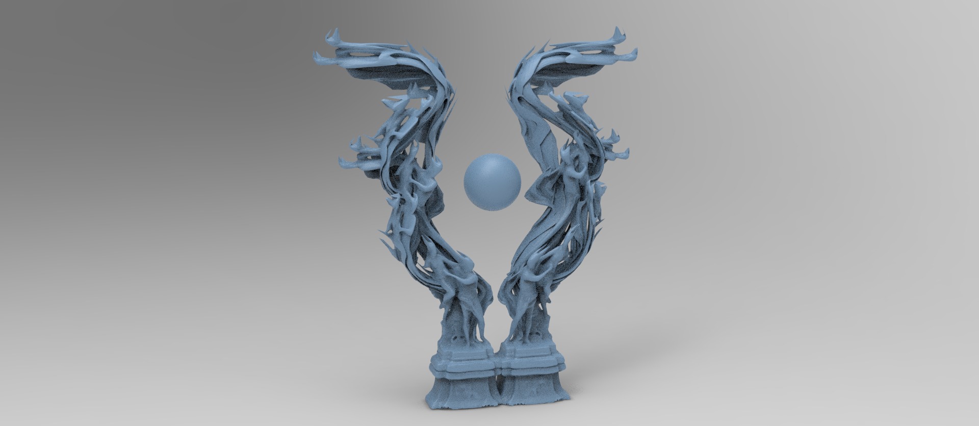 Dantes Inferno Fire dance pillars collection Low-poly 3D model_8