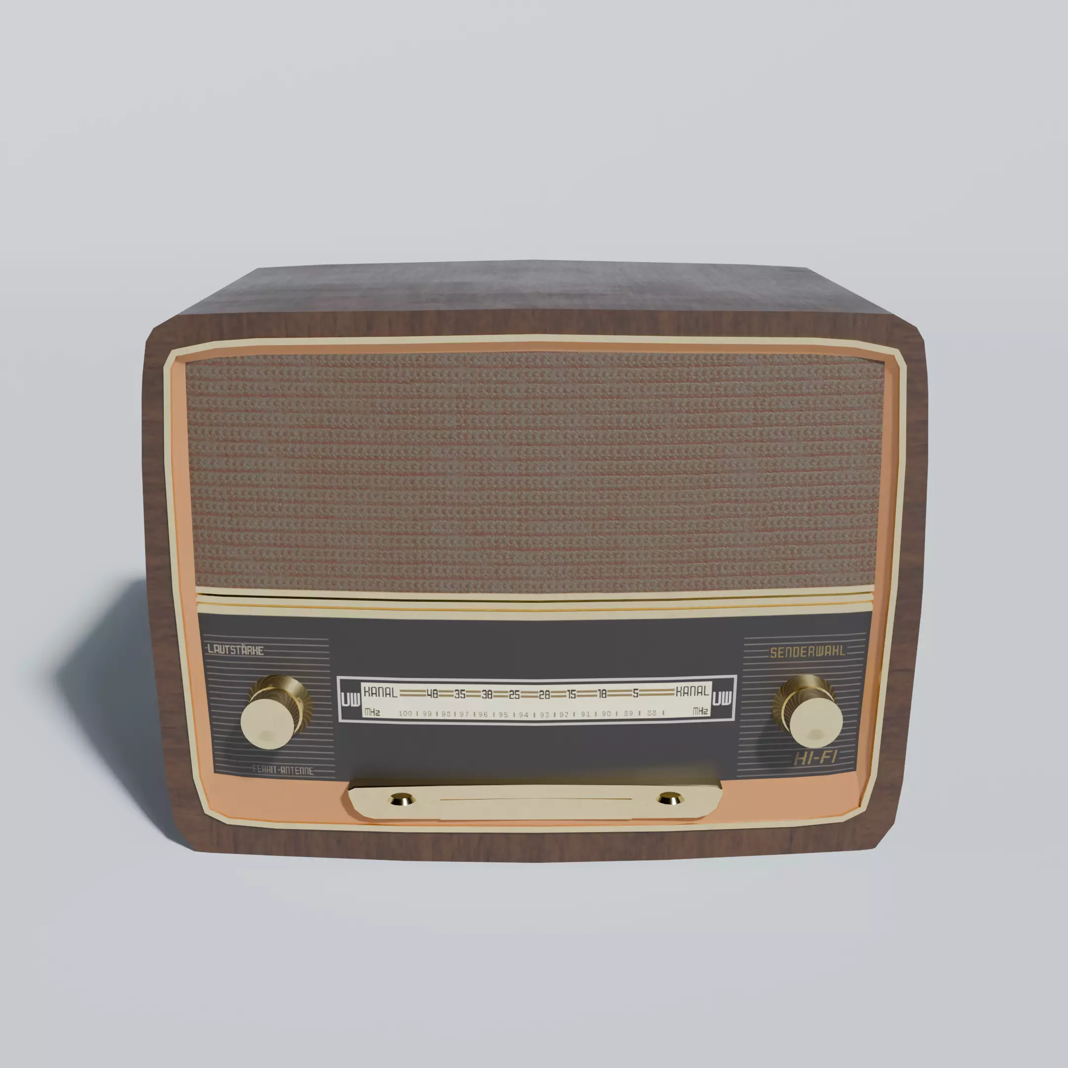 Retro Radio Low-poly 3D model_0