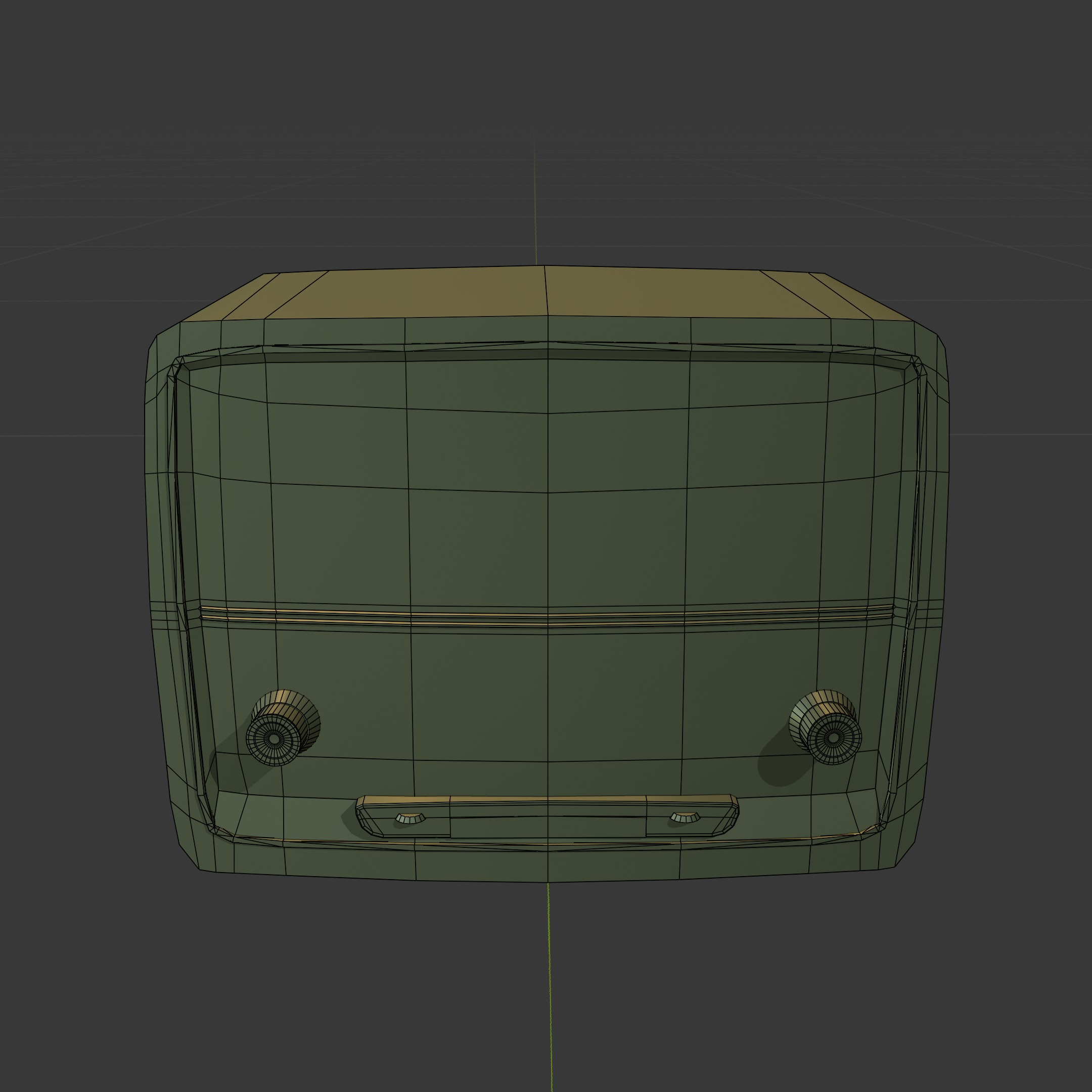 Retro Radio Low-poly 3D model_1