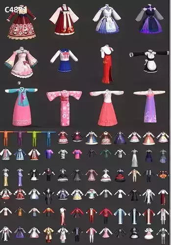 Many Cartoon Cloth with Texture