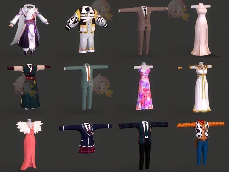 Many Cartoon Cloth with Texture Low-poly 3D model_1