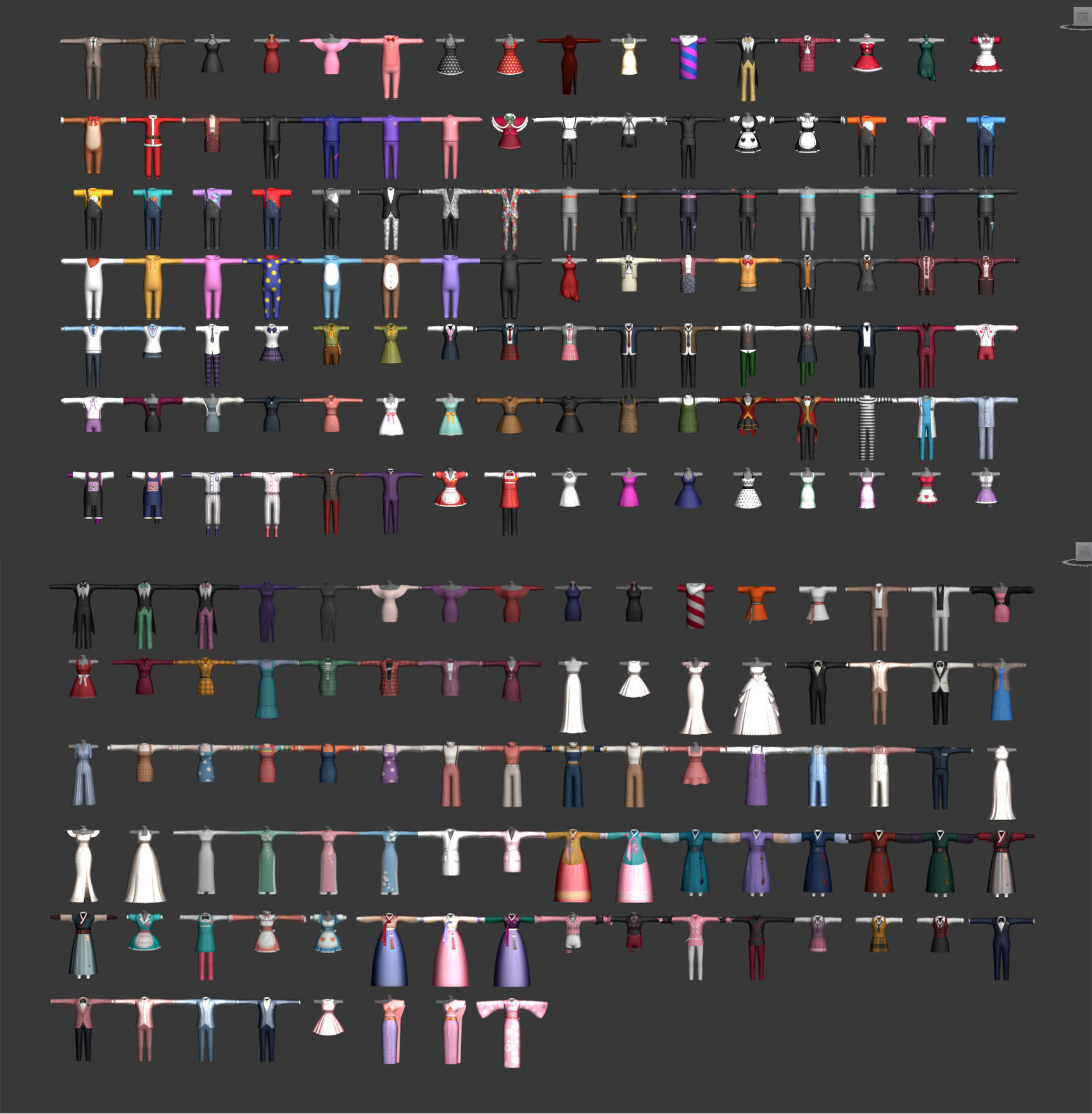 Many Cartoon Cloth with Texture Low-poly 3D model_5