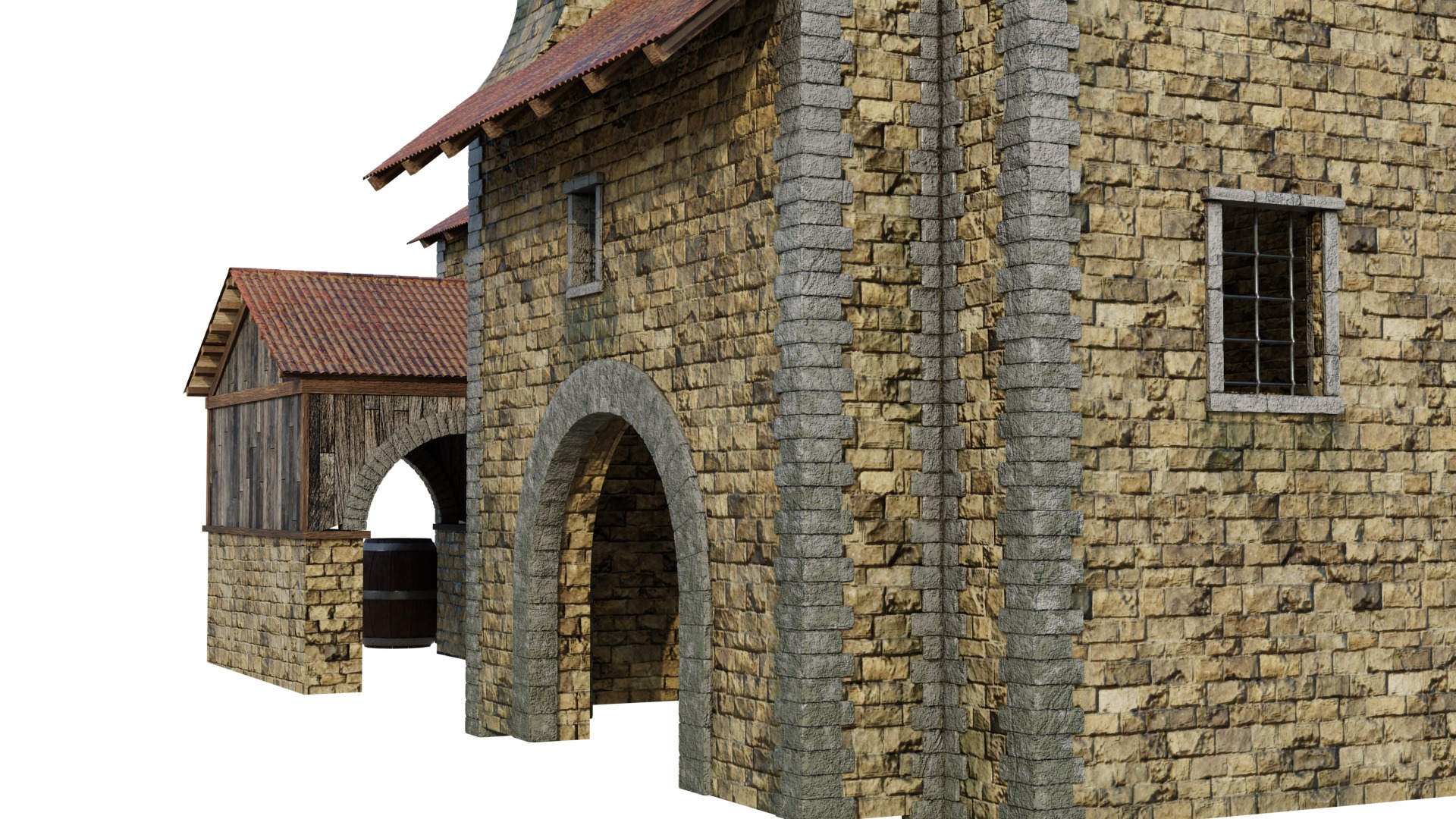 Medieval House 3D model_7