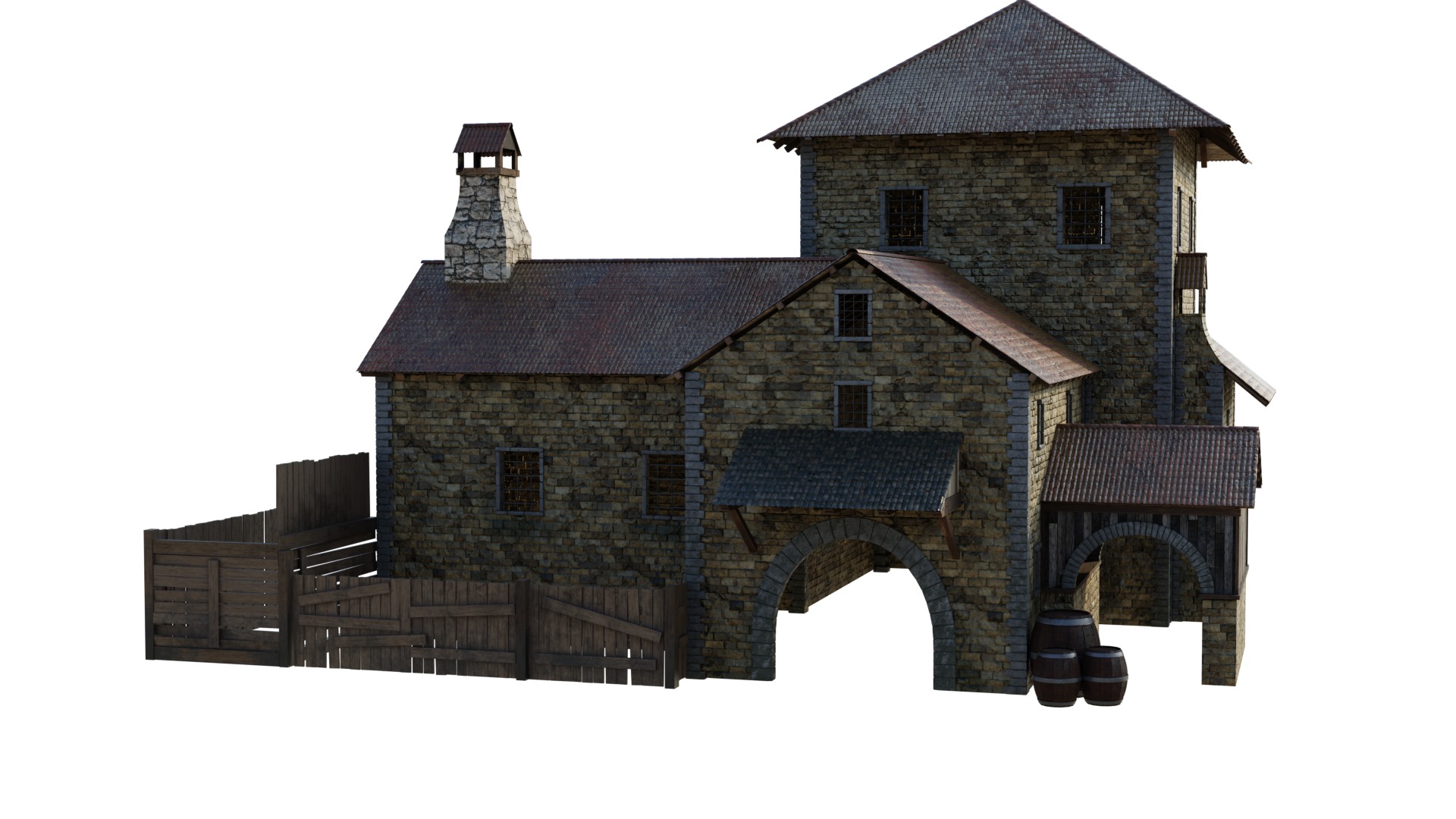Medieval House 3D model_5