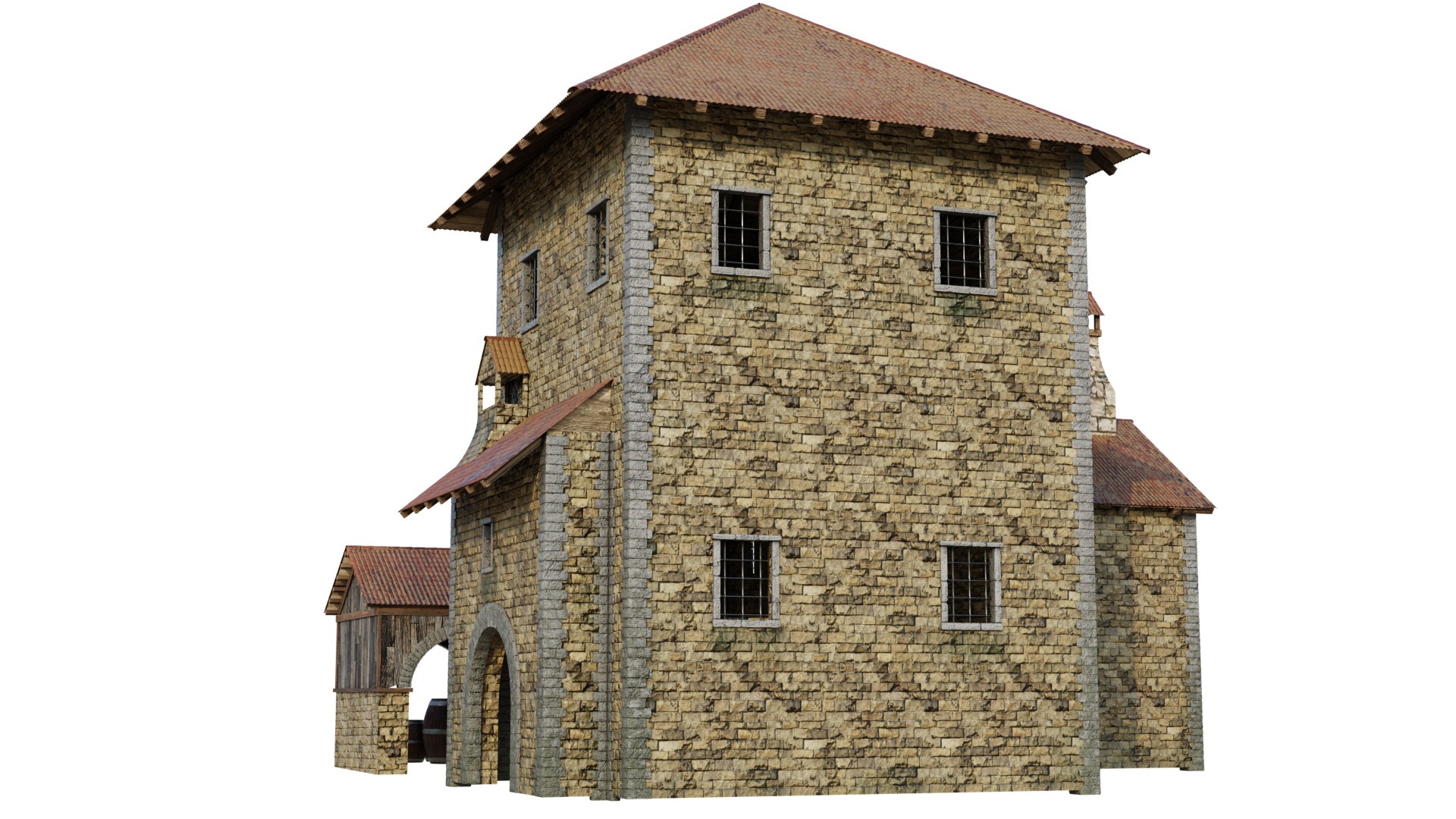 Medieval House 3D model_2