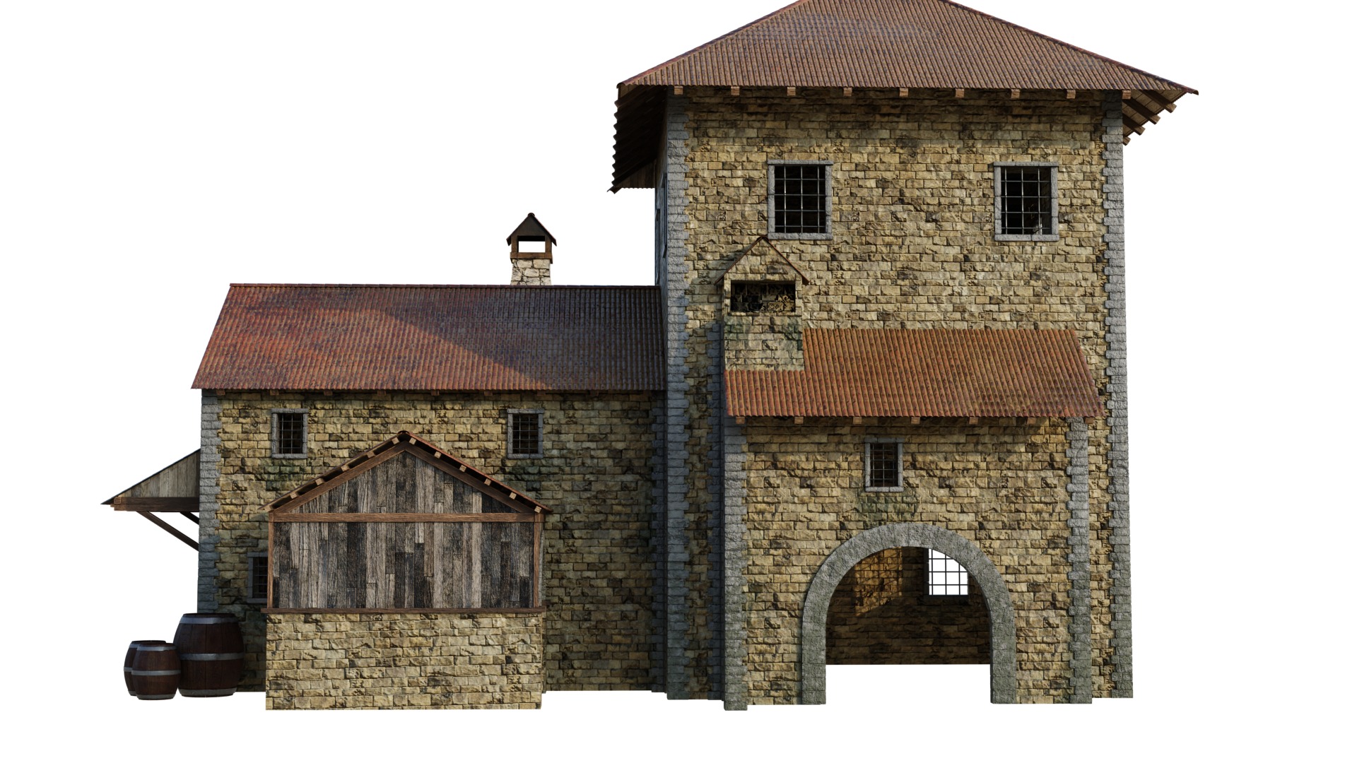 Medieval House 3D model_1
