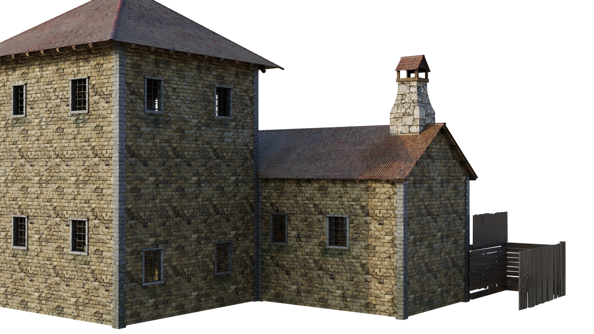 Medieval House 3D model_3