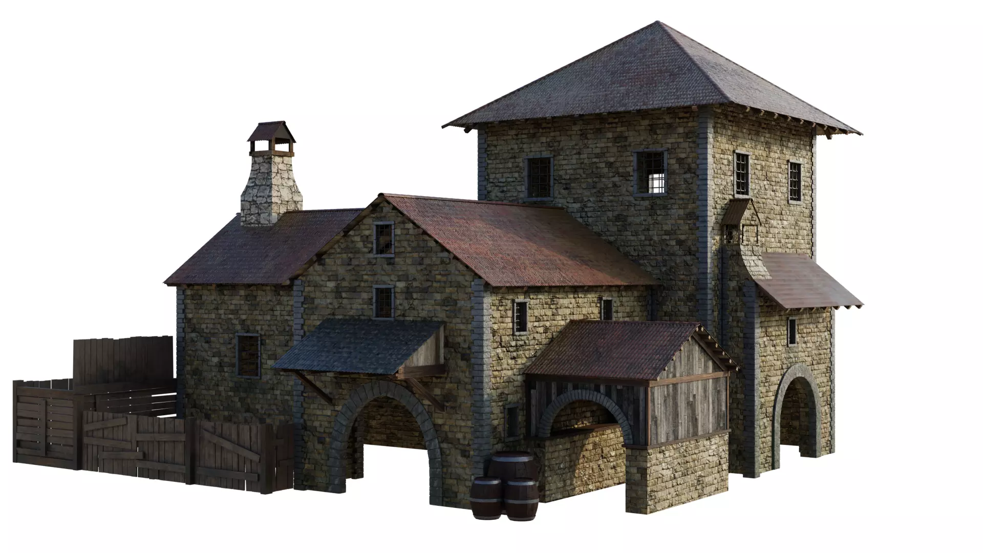 Medieval House 3D model_0