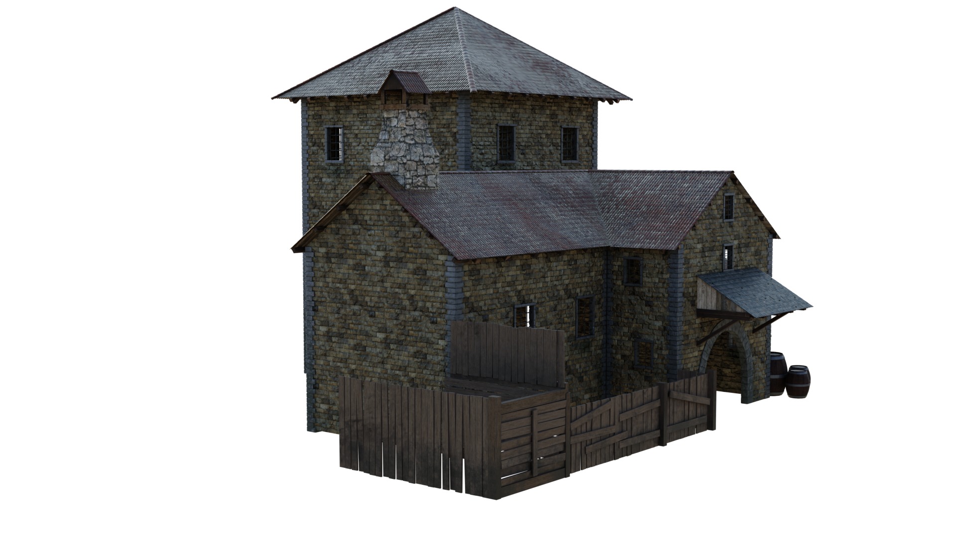 Medieval House 3D model_4
