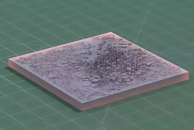 Los Angeles City Core Wall Art 3D Print Model Kit