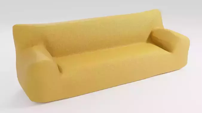 Stylish sofa in yellow tones with a unique design