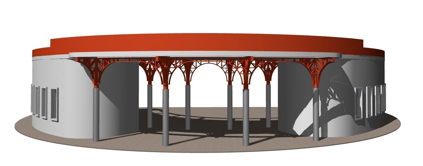 Semicircular building with colonnade 3D model_5