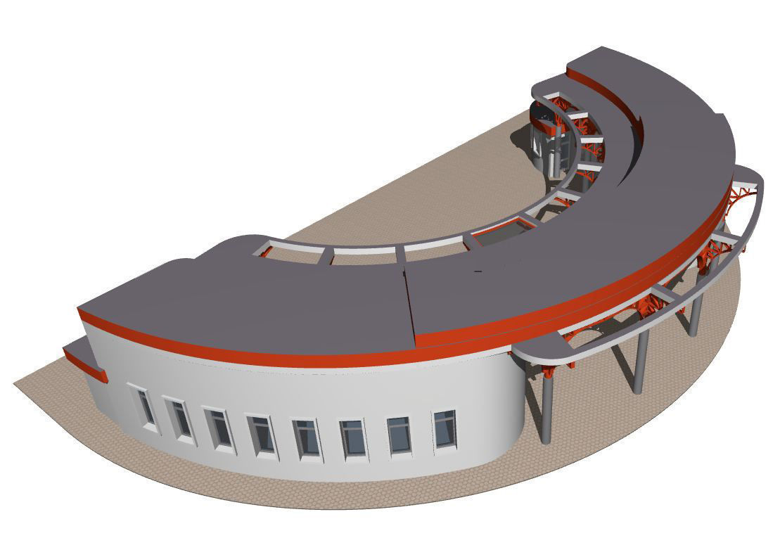 Semicircular building with colonnade 3D model_6