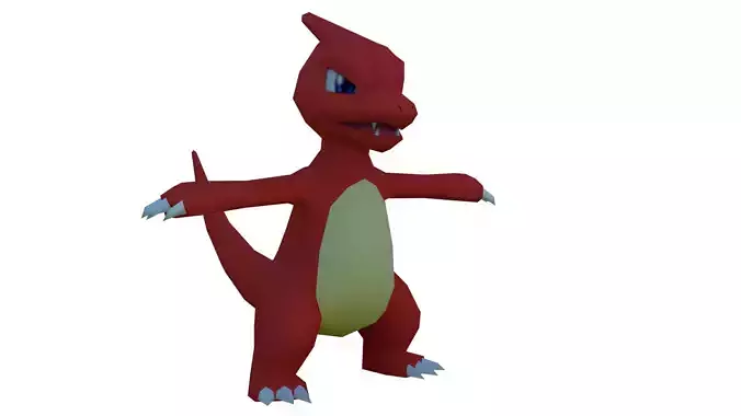 Charmeleon pokemon Low-poly 3D model