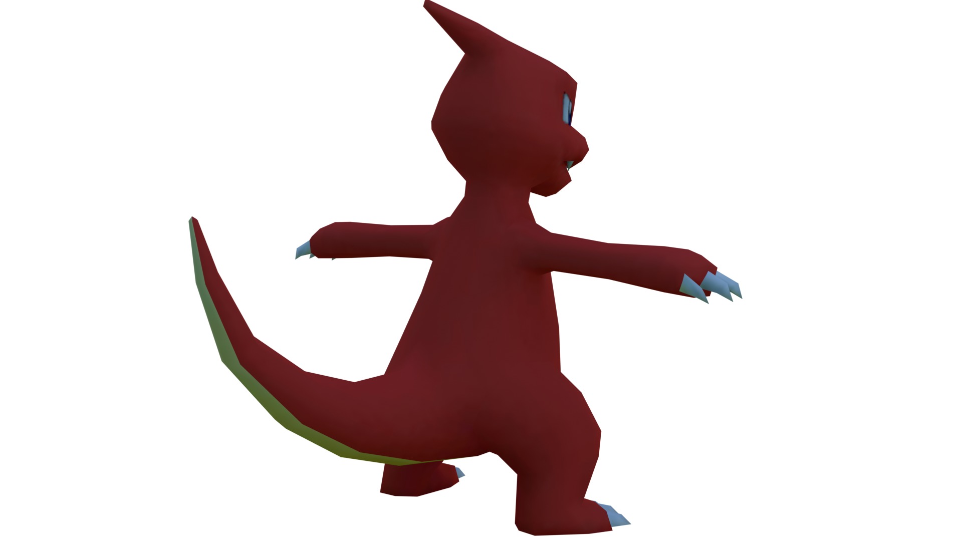 Charmeleon pokemon Low-poly 3D model_3