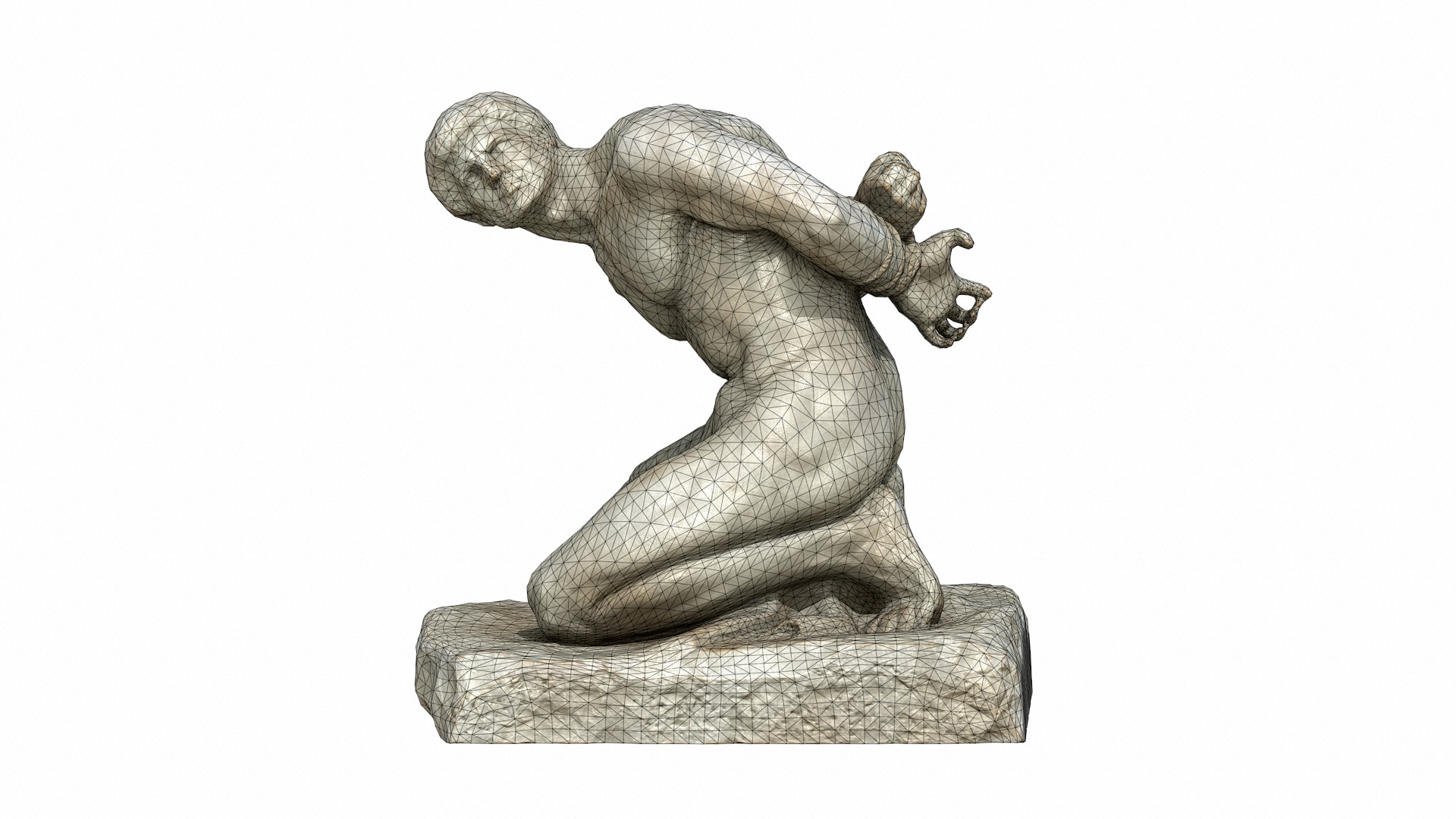 The Slave Statue Low Poly 018 Low-poly 3D model_17